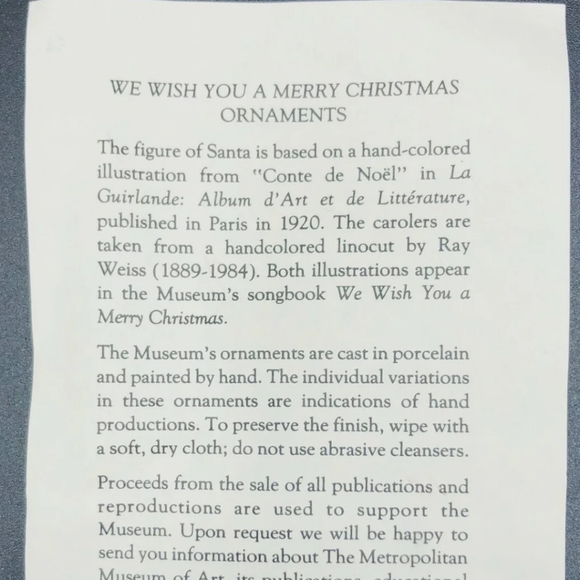 MMA 1992 Carolers Ornament Merry Christmas - Picture 6 of 9